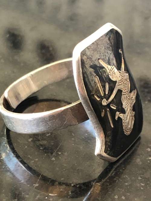 STUNNING STERLING SILVER SIAMESE ENAMEL RING - AUTO ADJUSTABLE - FITS ALL SIZES - 4.14g