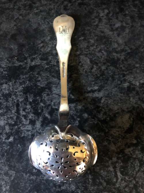 STUNNING DAVID ANDERSON (1843 - 1901) NORWEGIAN 830 SILVER SUGAR CASTER SPOON - 43g