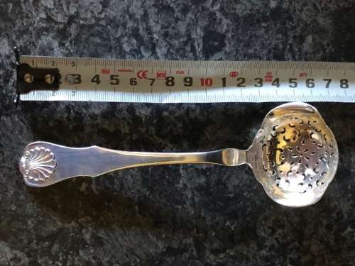 STUNNING DAVID ANDERSON (1843 - 1901) NORWEGIAN 830 SILVER SUGAR CASTER SPOON - 43g