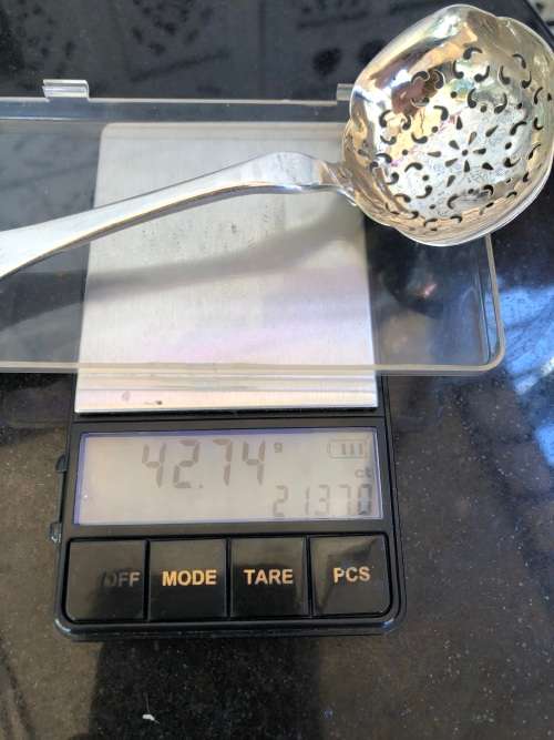 STUNNING DAVID ANDERSON (1843 - 1901) NORWEGIAN 830 SILVER SUGAR CASTER SPOON - 43g