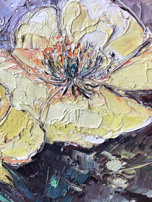 INVESTMENT ART !!! LYNETTE HAMMAN (SA 1941-2011) LARGE FRAMED OIL ON BOARD STILL LIFE OF FLOWERS