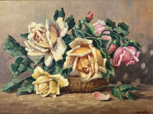 INVESTMENT ART !!! GIUSEPPE CATTY (CATARUZZA)  (SA 1914 - 1994) OIL ON CANVAS BOARD - AWESOME FRAME