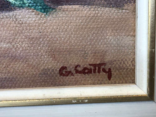 INVESTMENT ART !!! GIUSEPPE CATTY (CATARUZZA)  (SA 1914 - 1994) OIL ON CANVAS BOARD - AWESOME FRAME