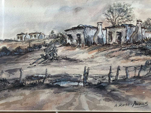 INVESTMENT ART !!! ALEXANDER ROSE-INNES (SA 1915 - 1996) - EXQUISITE FRAMED WATERCOLOR PAINTING