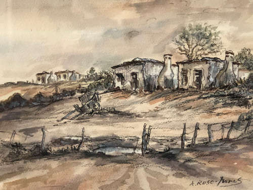 INVESTMENT ART !!! ALEXANDER ROSE-INNES (SA 1915 - 1996) - EXQUISITE FRAMED WATERCOLOR PAINTING