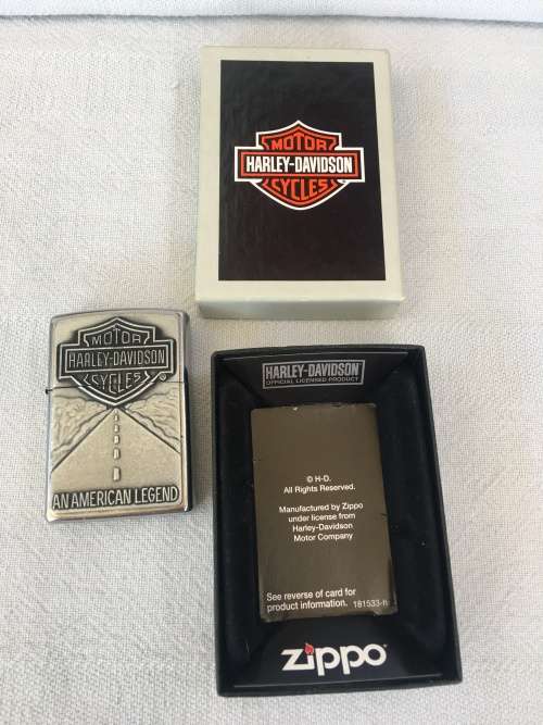 Genuine Zippo Lighter- An American Legend Harley Davidson 2013- In Original Box Like New