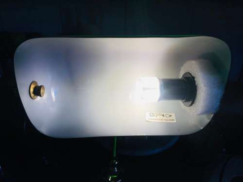 Vintage Bankers Lamp. with Green Glass Shade, working 100%,