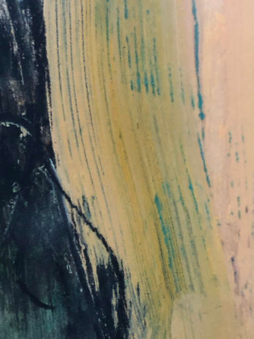 INVESTMENT ART !! FRANS CLAERHOUT (SA 1919 - 2006) - FRAMED ORIGINAL MIXED MEDIA - LADY WITH FLOWERS