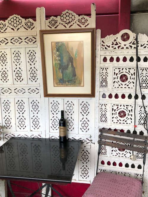 INVESTMENT ART !! FRANS CLAERHOUT (SA 1919 - 2006) - FRAMED ORIGINAL MIXED MEDIA - LADY WITH FLOWERS