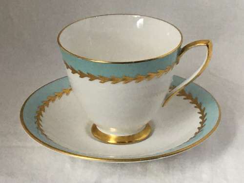 c1950s Royal Albert Bone China `LUCERNE` Cup and Saucer Smooth Shape with Thick Gold Gilt Vine.