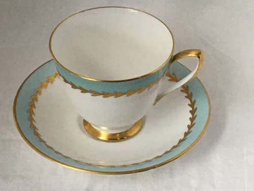 c1950s Royal Albert Bone China `LUCERNE` Cup and Saucer Smooth Shape with Thick Gold Gilt Vine.