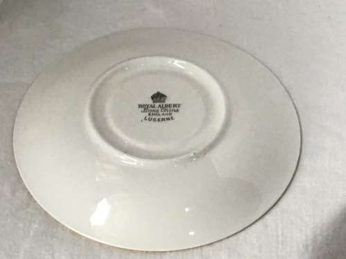 c1950s Royal Albert Bone China `LUCERNE` Cup and Saucer Smooth Shape with Thick Gold Gilt Vine.