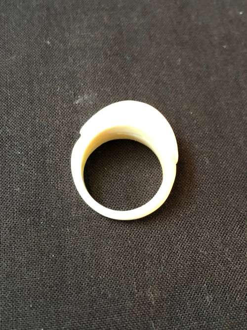 BEAUTIFUL 14ct GOLD INLAID RING - RING IS MADE FROM AN ANIMAL PRODUCT - NOT FOR EXPORT