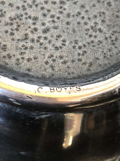 1 WEEK SALE !!! CARROL BOYES FUNCTIONAL ART !!! BIRDMAN PATTERN MEDIUM MISO BOWL - CLEARLY MARKED