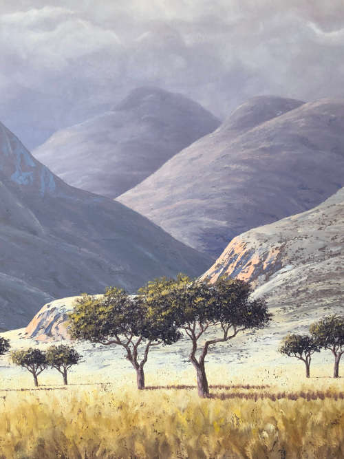 INVESTMENT ART !!!! ROLAND C. ROELOFSZ (SA) HUGE FRAMED OIL ON BOARD LANDSCAPE PAINTING