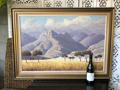 INVESTMENT ART !!!! ROLAND C. ROELOFSZ (SA) HUGE FRAMED OIL ON BOARD LANDSCAPE PAINTING