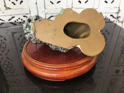 Large Chinese Shiwan Glazed Mudmen Figurine `Li-Bai The Drunken Poet` on Wood Stand