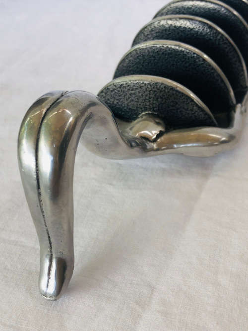 CARROL BOYES FUNCTIONAL ART !!! WOMAN DIVER PATTERN TOAST RACK - EXCELLENT CONDITION