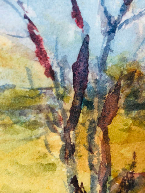 WOW !!! IRENE DYER (SA 1890 - 1954) STUNNING FRAMED WATERCOLOUR LANDSCAPE PAINTING