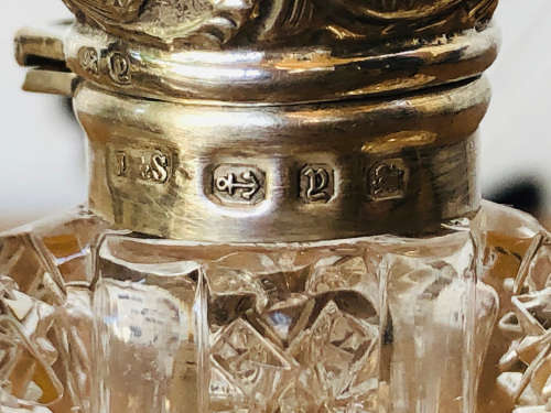 STERLING SILVER BIRMINGHAM HALLMARKED SCENT BOTTLES - OLDEST DATED TO 1876 - CHECK DESCRIPTION