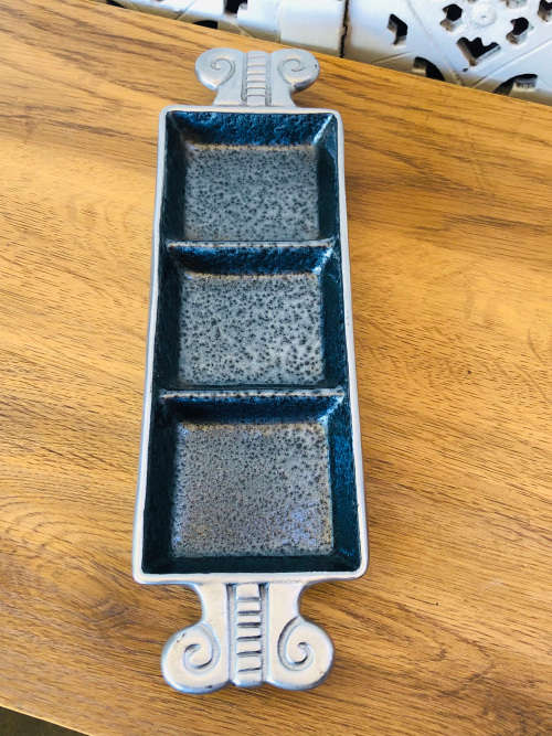 CARROL BOYES FUNCTIONAL ART !!! ATLANTIC PATTERN CONDIMENT DISH - CLEARLY MARKED