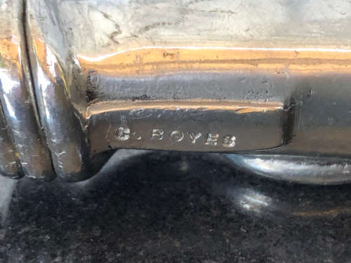 CARROL BOYES (1954 - 2019) TORCH PATTERN LARGE EVER-SHARP BREAD KNIFE -  FUNCTIONAL ART