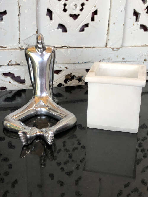 CARROL BOYES FUNCTIONAL ART (1954 - 2019) - ORIGINAL MAN PATTERN LEG WARMER TEA LIGHT - BRAND NEW