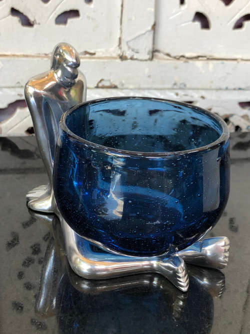 CARROL BOYES FUNCTIONAL ART (1954 - 2019) - ORIGINAL MAN PATTERN LEG WARMER TEA LIGHT - BRAND NEW