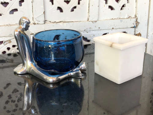 CARROL BOYES FUNCTIONAL ART (1954 - 2019) - ORIGINAL MAN PATTERN LEG WARMER TEA LIGHT - BRAND NEW