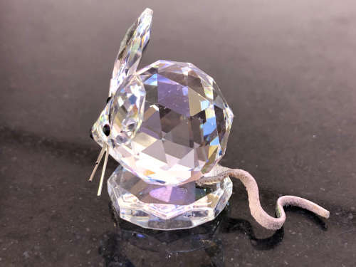 STUNNING RARE SWAROVSKI CRYSTAL MOUSE VAR 1 - EXQUISITE PIECE - CLEARLY MARKED - DISCONTINUED