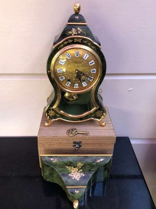 Wow !!! Stunning Louis XVI style Eluxa Trianon shelf clock , hand painted , numbered and signed