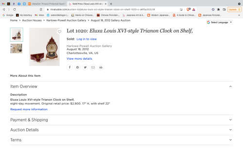 Wow !!! Stunning Louis XVI style Eluxa Trianon shelf clock , hand painted , numbered and signed