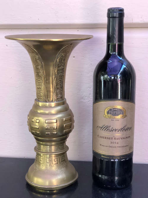 Stunning heavy Chinese marked brass vase for export - c1900`s - in excellent condition