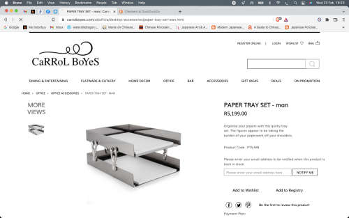 LATE ENTRY !!!!!  Carrol Boyes (1954 - 2019) Functional Art !!! - Man Pattern Paper Tray Set