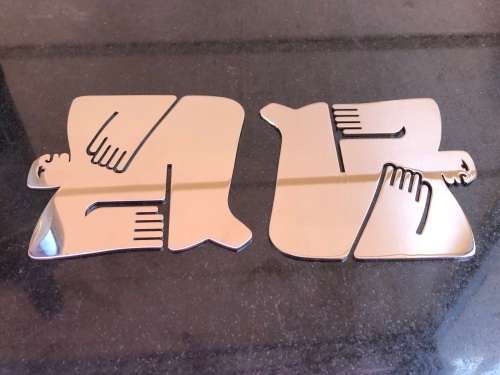 Carrol Boyes Functional Art (1954 - 2019) - 18/8 Stainless steel Man Paper Business Card Holder