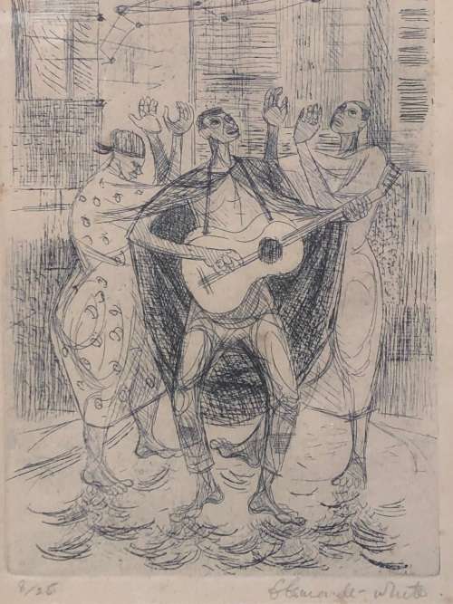 ELEANOR ESMONDE-WHITE (1914 - 2007) RARE FRAMED ETCHING SIGNED IN PENCIL AND NUMBERED 8/25