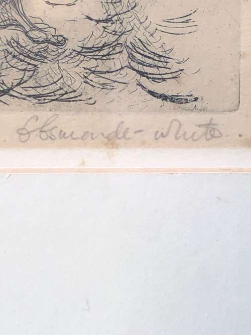 ELEANOR ESMONDE-WHITE (1914 - 2007) RARE FRAMED ETCHING SIGNED IN PENCIL AND NUMBERED 8/25