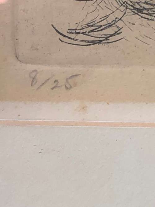 ELEANOR ESMONDE-WHITE (1914 - 2007) RARE FRAMED ETCHING SIGNED IN PENCIL AND NUMBERED 8/25