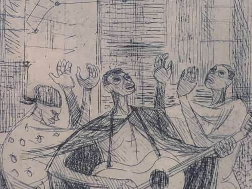 ELEANOR ESMONDE-WHITE (1914 - 2007) RARE FRAMED ETCHING SIGNED IN PENCIL AND NUMBERED 8/25