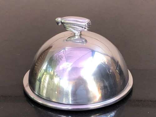 CARROL BOYES (1954 - 2019) BIRDMAN PATTERN MEDIUM ROUND BUTTER DISH - CLEARLY MARKED