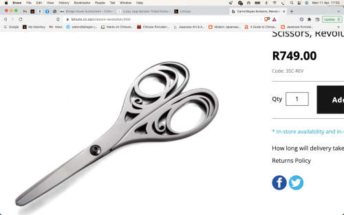 CARROL BOYES (1954 - 2019) REVOLUTION PATTERN EVERSHARP SCISSORS - LIKE NEW