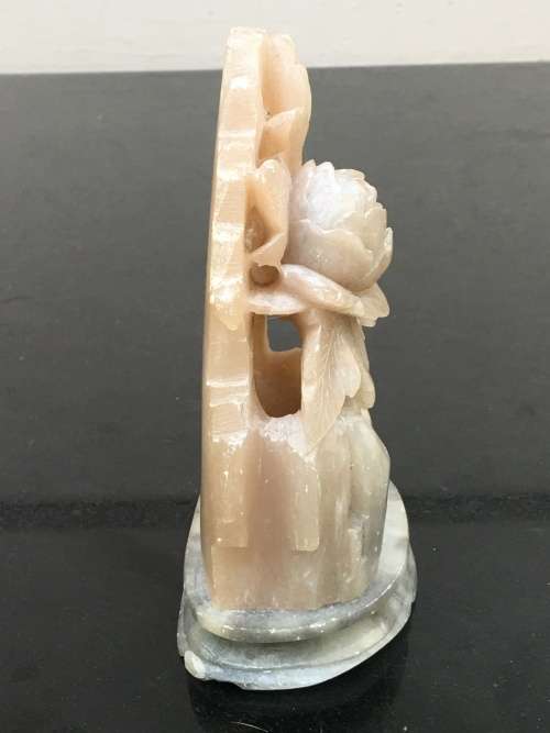 Vintage Chinese Intricately Hand Carved Soapstone Floral Bouquet