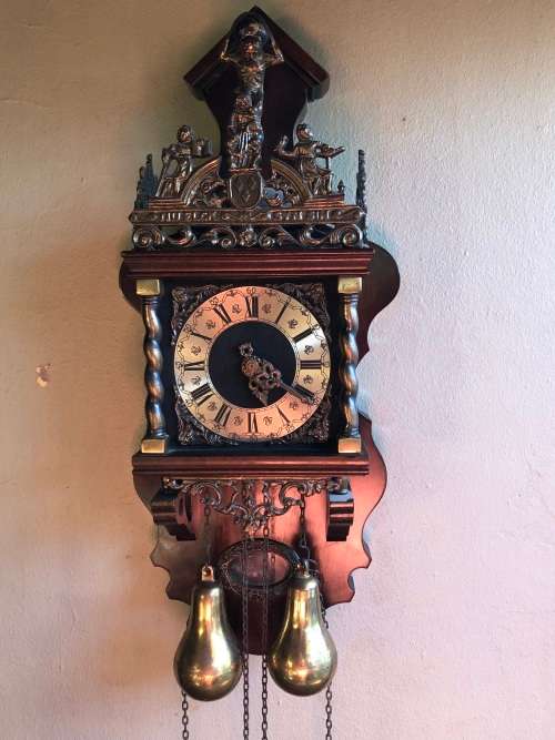 WOW !!! STUNNING LARGE DUTCH WARMINK WUBA WEIGHT DRIVEN WALL CLOCK - WORKING 100%