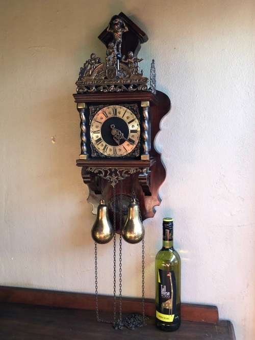 WOW !!! STUNNING LARGE DUTCH WARMINK WUBA WEIGHT DRIVEN WALL CLOCK - WORKING 100%