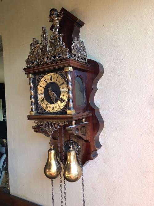 WOW !!! STUNNING LARGE DUTCH WARMINK WUBA WEIGHT DRIVEN WALL CLOCK - WORKING 100%