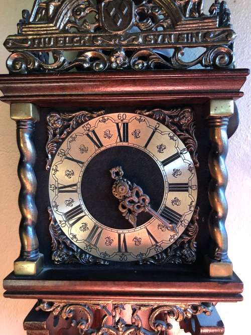 WOW !!! STUNNING LARGE DUTCH WARMINK WUBA WEIGHT DRIVEN WALL CLOCK - WORKING 100%