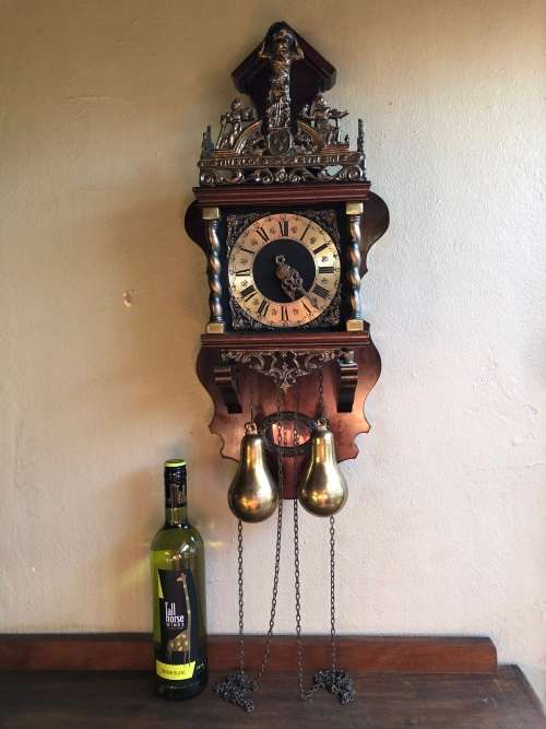 WOW !!! STUNNING LARGE DUTCH WARMINK WUBA WEIGHT DRIVEN WALL CLOCK - WORKING 100%