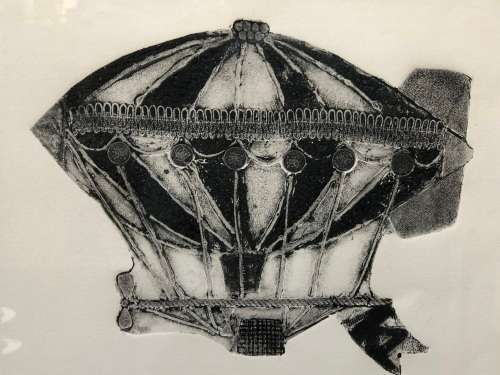 KAREN LILJE (AUTHOR) - SUPER RARE ! ORIGINAL FRAMED CHARCOAL RUBBING / ETCHING , LIMITED EDITION 2/2