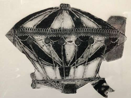 KAREN LILJE (AUTHOR) - SUPER RARE ! ORIGINAL FRAMED CHARCOAL RUBBING / ETCHING , LIMITED EDITION 2/2