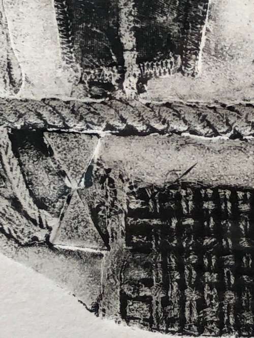 KAREN LILJE (AUTHOR) - SUPER RARE ! ORIGINAL FRAMED CHARCOAL RUBBING / ETCHING , LIMITED EDITION 2/2